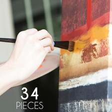 Professional Acrylic Paint Set with Easel, Brushes, Canvas, and Palette