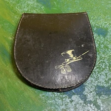 Vintage Western Germany Ground Leather Shaving Case with Gillette Razor & Mirror