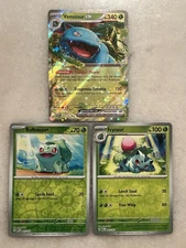 BULBASAUR IVYSAUR VENUSAUR SET Pokemon 151 Holo Complete Evolution Pokemon TCG