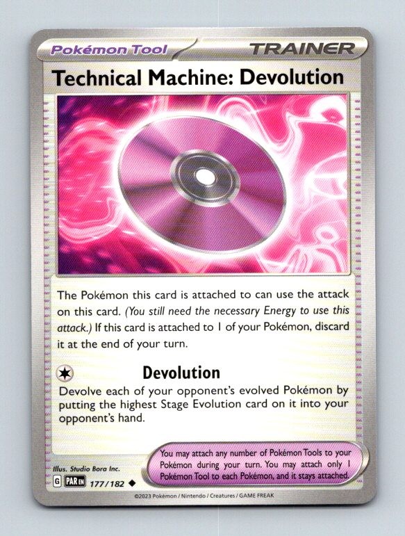 Technical Machine: Devolution 177/182 Uncommon SV04: Paradox Rift Pokemon Near
