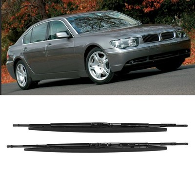 Pair Windshield Wiper Blades Quiet Weatherproof 61610442837 Replace For E65 SET