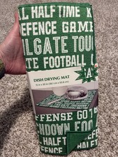 Football Dish Drying Mat- Green & white  15 x...