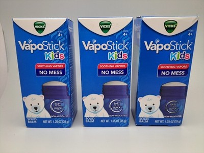 (3) Vapor Stick Kids Solid Balm, Soothing Vapors, 1.25 oz Each Free Shipping New