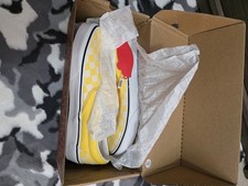 Vans unisex Checkerboard Classic Slip-On Sz M 7.5 W 9 Flax yellow /True White