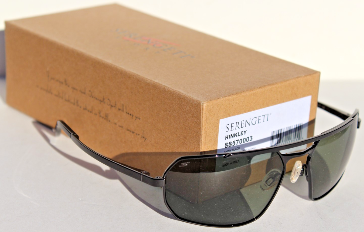 SERENGETI Hinkley POLARIZED Sunglasses Shiny Black/Saturn 555nm