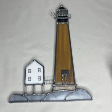 Stained Glass Lighthouse Hanging Art Decor Sun Catcher D.A. Glassco