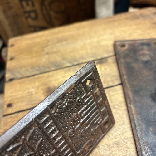 Antike Gusseisen Drückerplatte Lesebeschläge Windsor 11-3/4x3" Vintage Türgarnitur - Bild 20 von 22