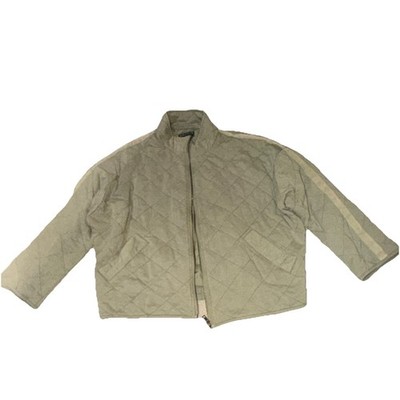 Bagatelle Collection Women's Beige Zip Long Sleeve Quilted Jacket XL