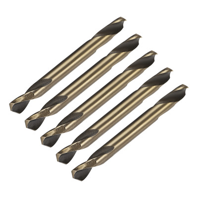 HSS Twist Double End Drill Bits Titanium Coating Straight Shank 4.2mm Dia 5 pcs