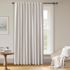 Zyvola 100 Blackout Curtains 90" L, 1 Panel Faux Linen Drapes
