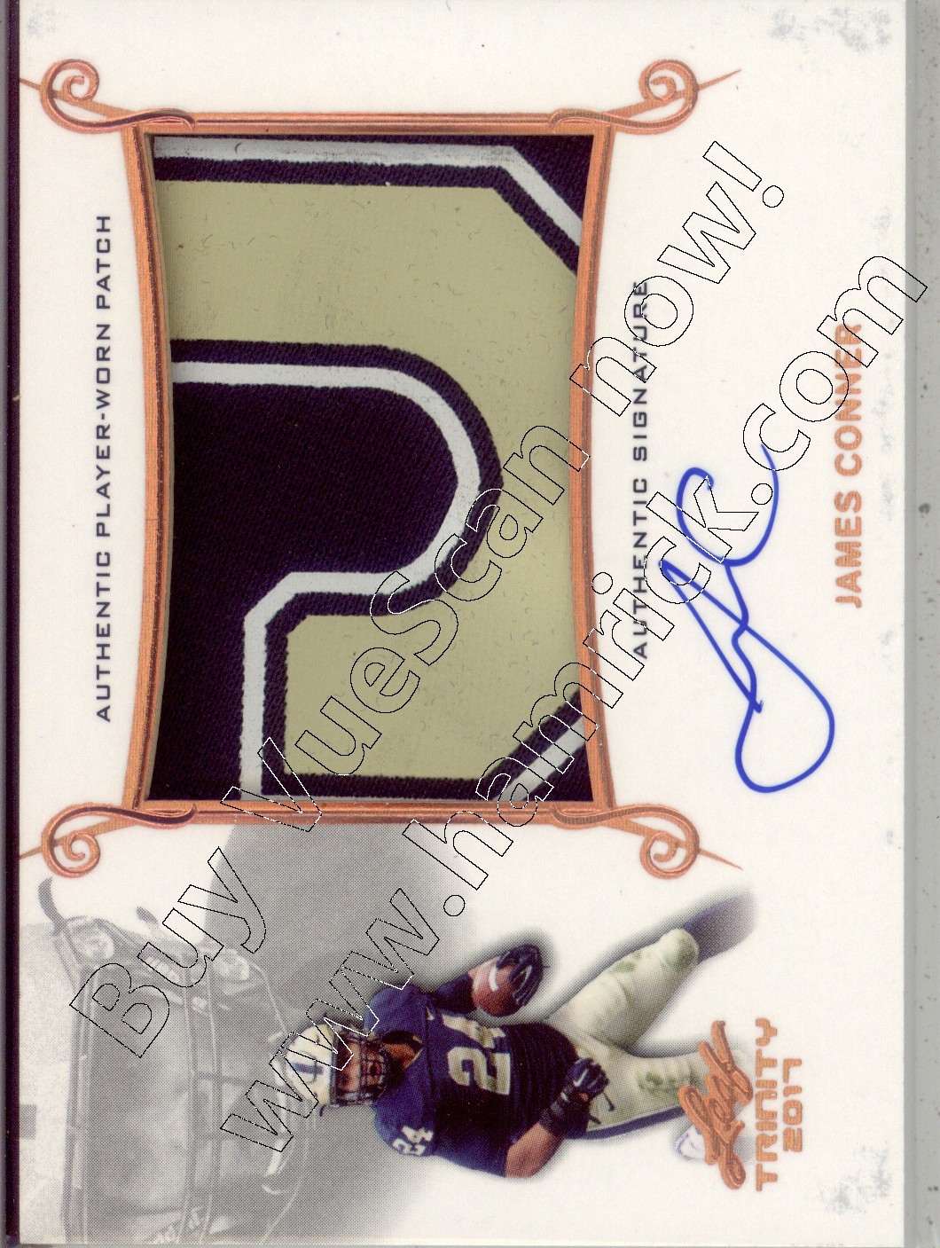 james conner rookie draft auto jersey patch pittsburgh pitt panthers college 3C