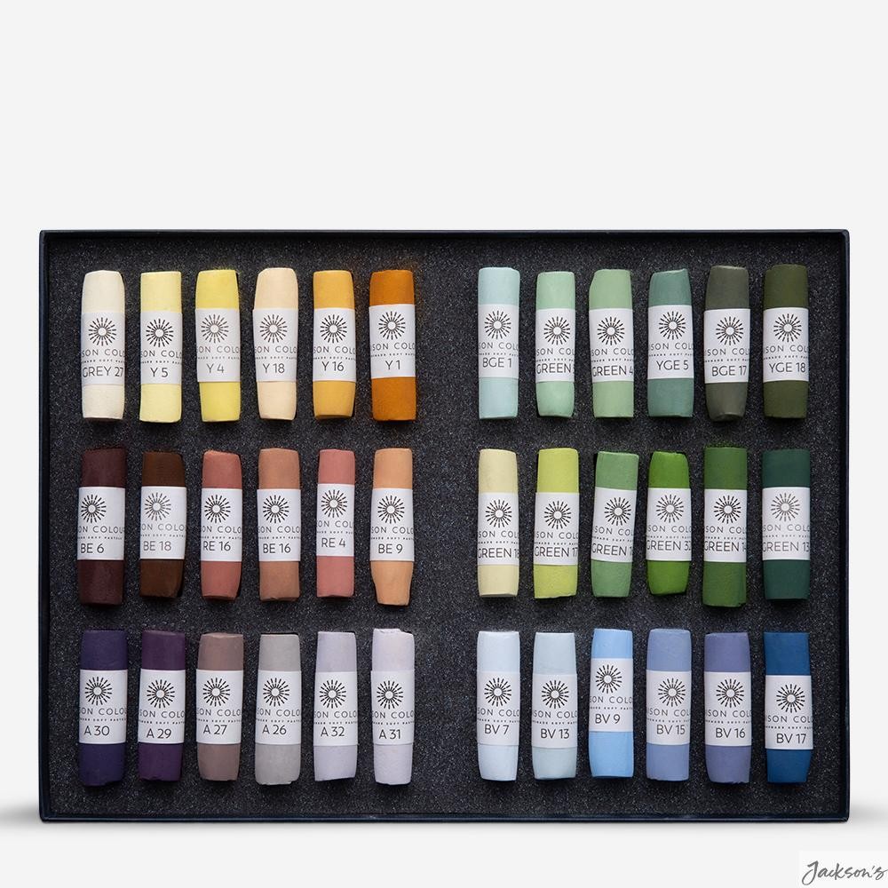 Unison Soft Pastels Hand Rolled Pigment 36 Full Sticks Landscape Set