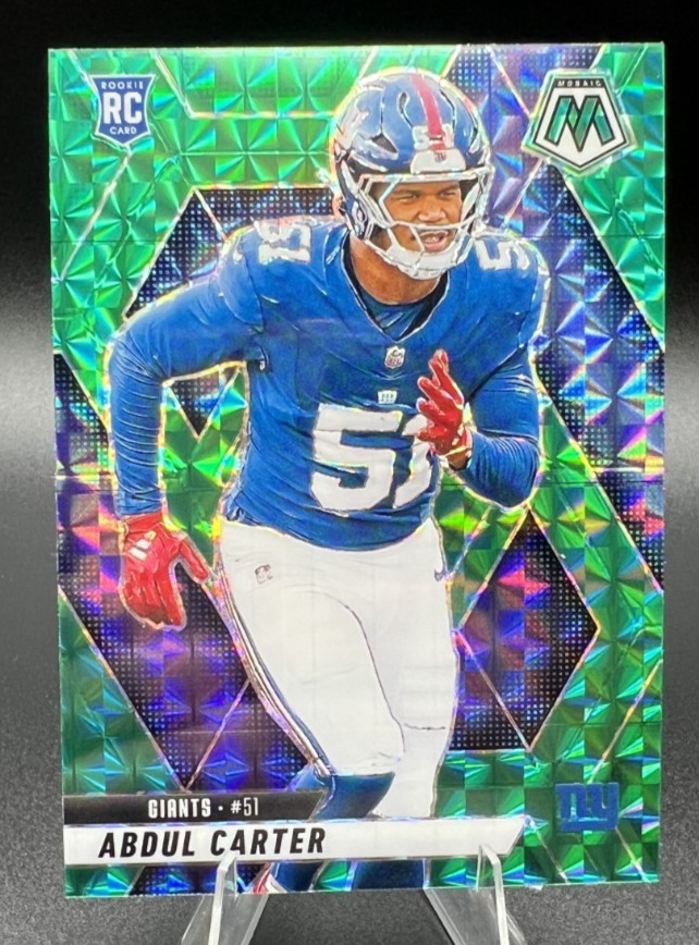 2025 Panini Mosaic Abdul Carter Green Prizm Rookie Card #317 New York Giants