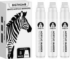 Thick White Jumbo Poster Markers: 3 Pcs 15Mm Wide Tip Large Acrylic Paint Pens