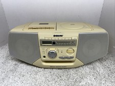 Sony CFD-V35 CD Cassette Boombox AM/FM Radio Cream White TESTED - GREAT Clean