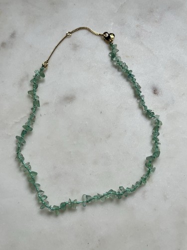 Madewell Stone Collection Green Flourite Stone Beaded Necklace