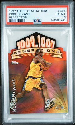 #ad 1997 Topps Generations Kobe Bryant #G24 Refractor PSA 6 $444.00