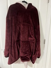 The Comfy Original Burgundy Wearable Blanket Oversized Hoodie Lounge Sherpa