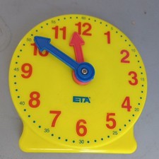 9 Learn To Tell Time Plastic Clock Dials. Learning Toy. Movable Hands ETA