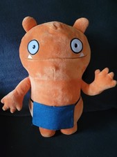 UGLY DOLLS 14" Wage Orange Ugly Doll Plush wearing Blue Apron - EUC