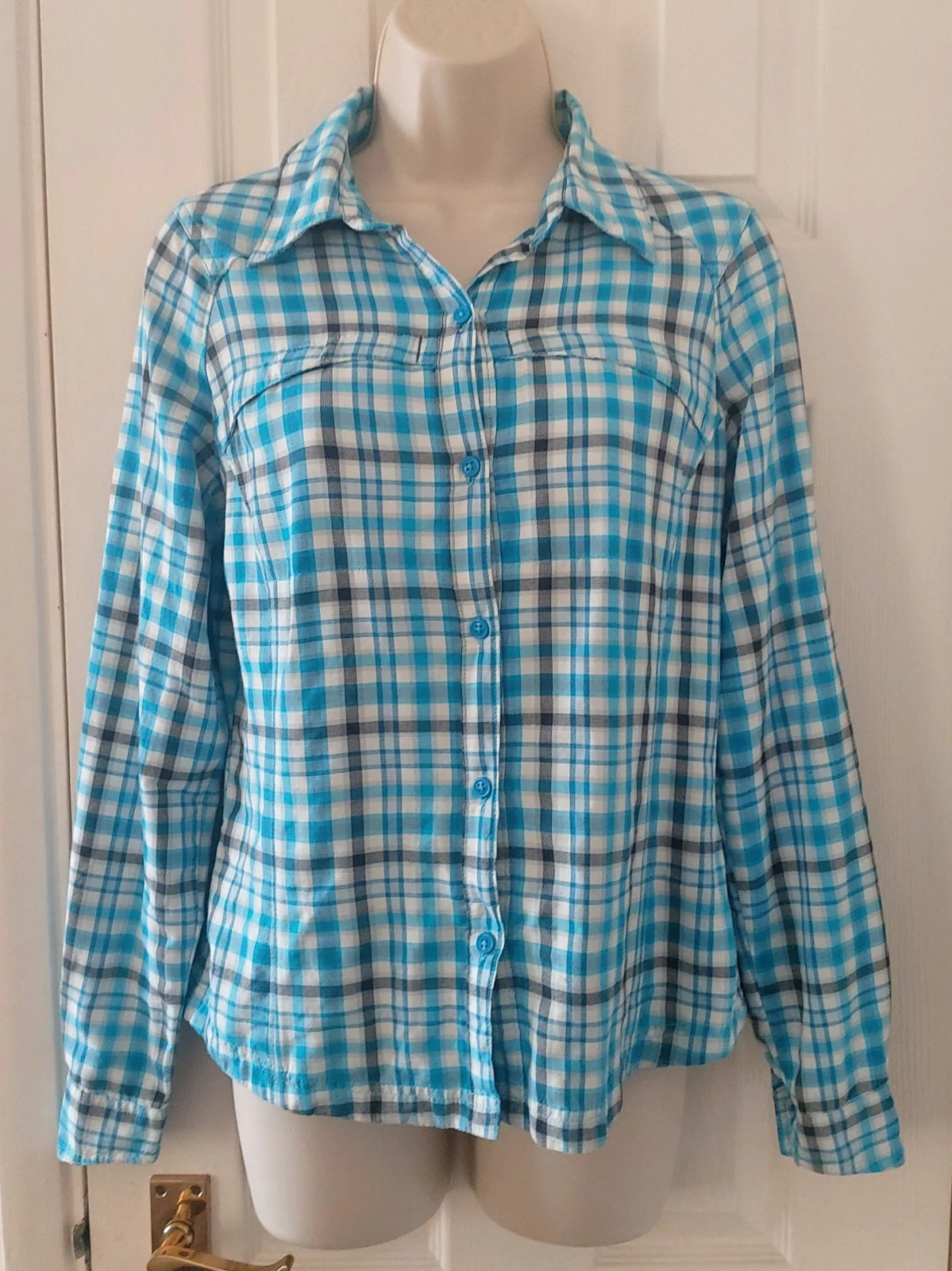 Columbia Women's Omni-Shade Long-Sleeve Sun Protection Plaid Shirt Size S/P