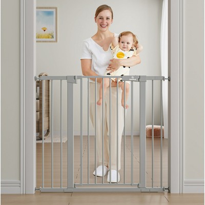 BABYBOND DOG GATE FOR THE HOUSE 27-43''EXTRA WIDE BABY GATES FOR DOORWAY - GRAY