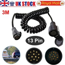 13 Pin 3M Caravan Towing Trailer Light Board Extension Cable Lead Female to Male
