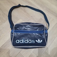 Borsa Adidas vintage originale Airliner Messenger tracolla da viaggio blu