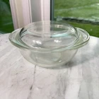 Vintage PYREX #022 Clear Glass 1 Quart Casserole Bowl With Pyrex Lid 682-C -USA