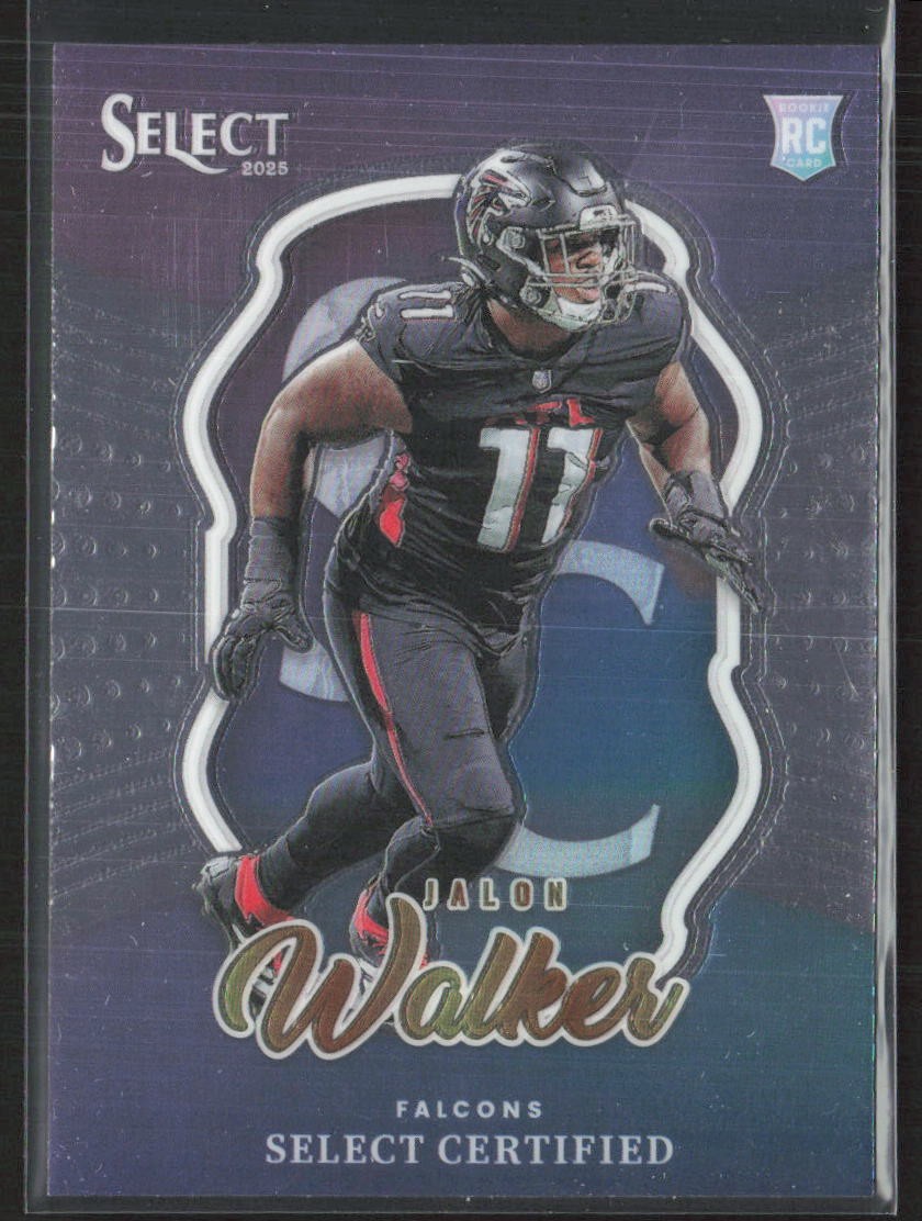 2025 Panini Select #9 Jalon Walker Select Certified Rookies Atlanta Falcons (A3)