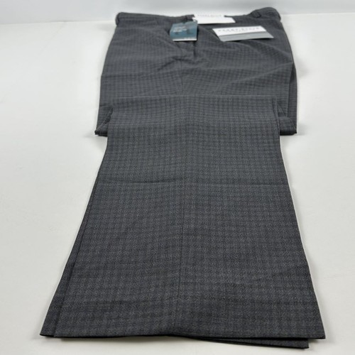 Perry Ellis Portfolio Essentials Men's Slim-Fit Stretch Pants - Charcoal-30x32 - Afbeelding 2 van 7