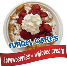 Funnel Cakes Concession Decal 14" Strawberries Menu 