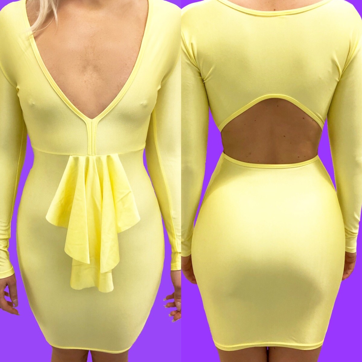 white christmas dresses Women's Sexy Cutout Front Short Sleeveless Bodycon Dress Fit Stretchy Party  Club Mini Dress(Large,Neon Green) main image 0