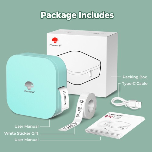 Phomemo Mini Label Maker Q30 Bluetooth Wireless Thermal Label Printer Machine - Picture 6 of 15