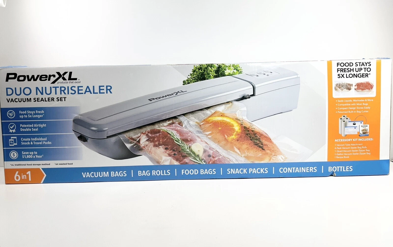 POWERXL DUO NUTRISEALER VACUUM SEALER SET Open Box