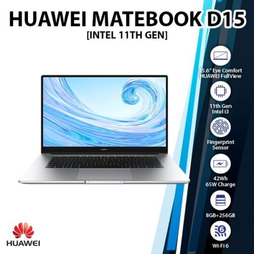 Huawei MateBook D15 - 11th Gen i3-1115G4 Intel Core AU Windows Laptop – 8+256GB - Picture 1 of 8