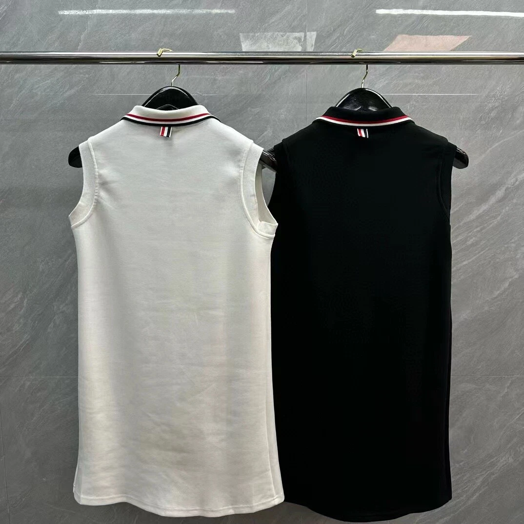 Abito canotta smanicata Thom Browne estivo monopetto doppia tasca