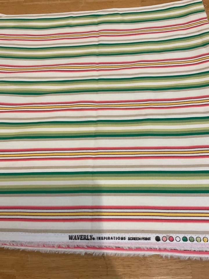 Serigrafía Waverly Inspirations 46” x 2 1/2 yardas a rayas multicolores brillantes Foto 2 de 3