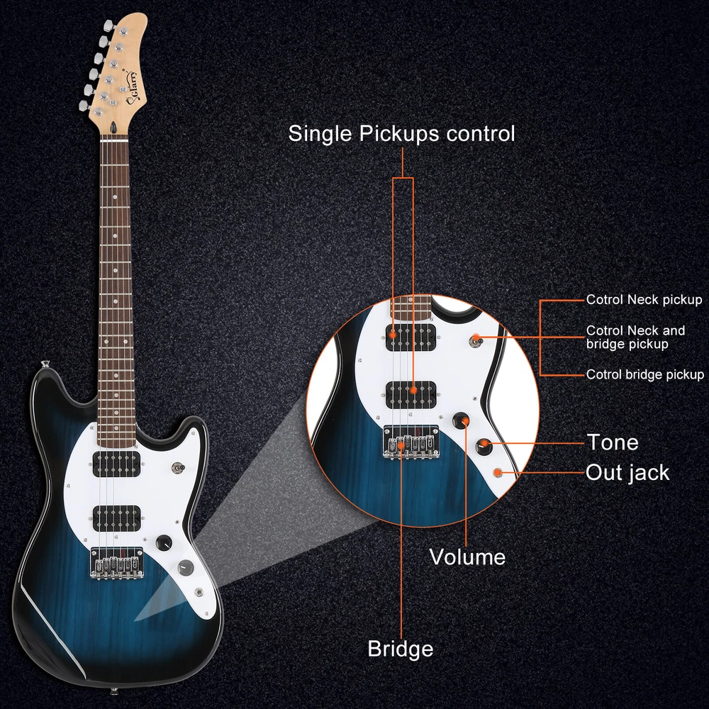 Hot Sale Glarry Full Size 6String H-H Pickups GMF Electric Guitar with Bag Strap Hot Sale Glarry Full Size 6String H-H Pickups GMF Electric Guitar with Bag Strap