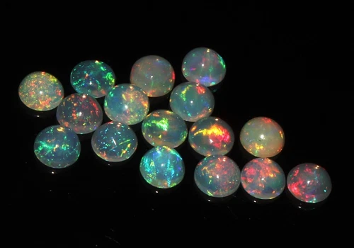 Natural Ethiopian fire opal cabochon round opal white opal loose opals 3 to 8 mm