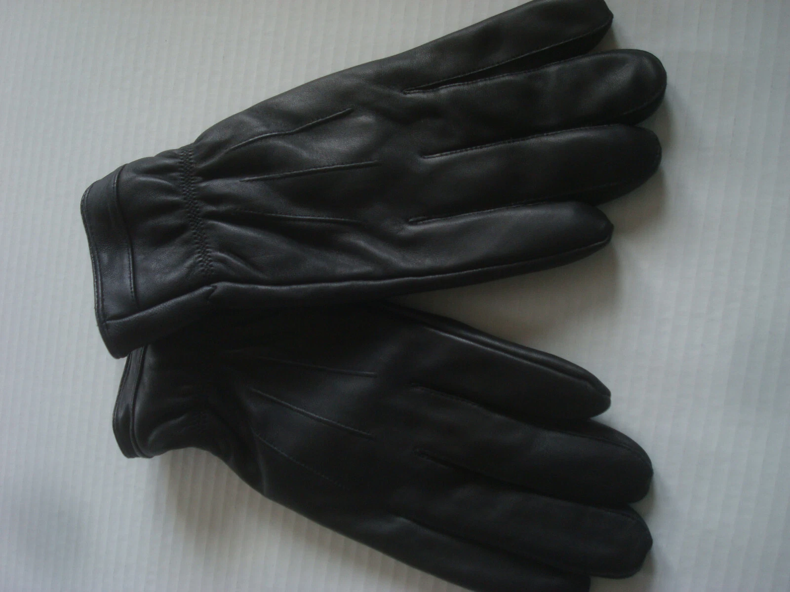 Mens Black Leather Gloves Sherpa Lined Size L / XL Simply Styled NWT