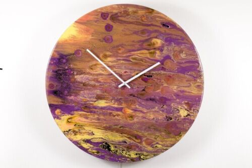 Extra Large Wall Clock Modern Glass Art with Lighting Abstract Decor - Picture 1 of 10