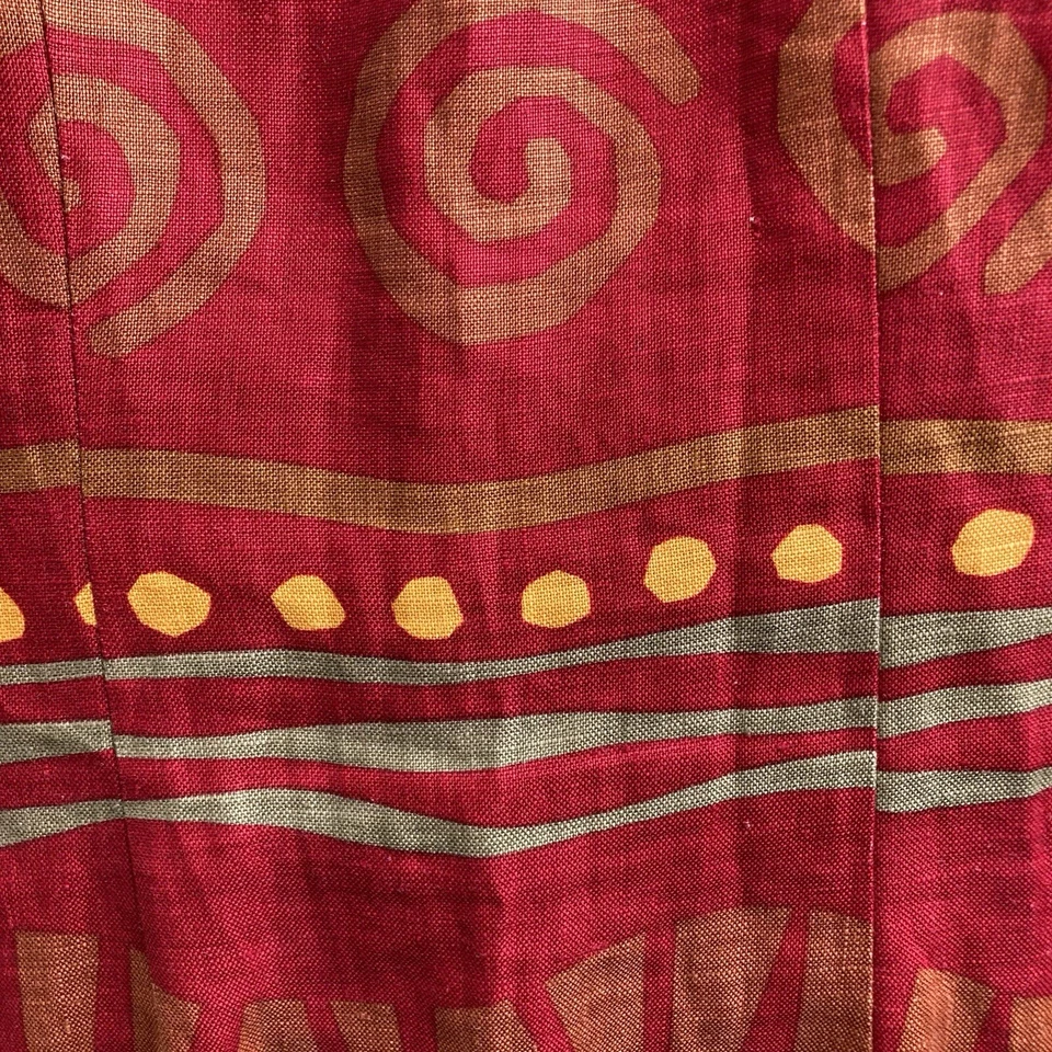 Vestido Abrigo Para Mujer Petite Sophisticate Naranja Rojo Lino Crudo Talla 4 Azteca Retro Foto 3 de 4