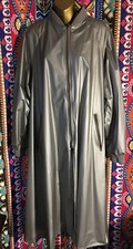 Womens Size M/l Medium Large Totes Rainwear Coat Dress Long Silver Vintage Space