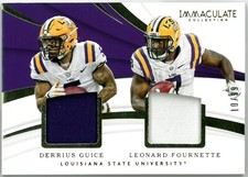 Leonard Fournette & Derrius Guice 2018 Panini Immaculate Collection Card 10/99