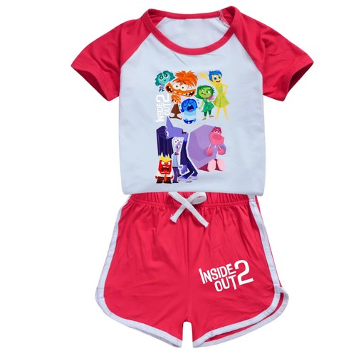 Inside Out 2 Shirt Kids Sportswear Short Sleeve T-Shirt+Shorts 2pcs Set Toddler - Picture 47 of 47