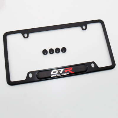 For GTR Evolution Brand New License Frame Plate Cover Stainless Steel Black