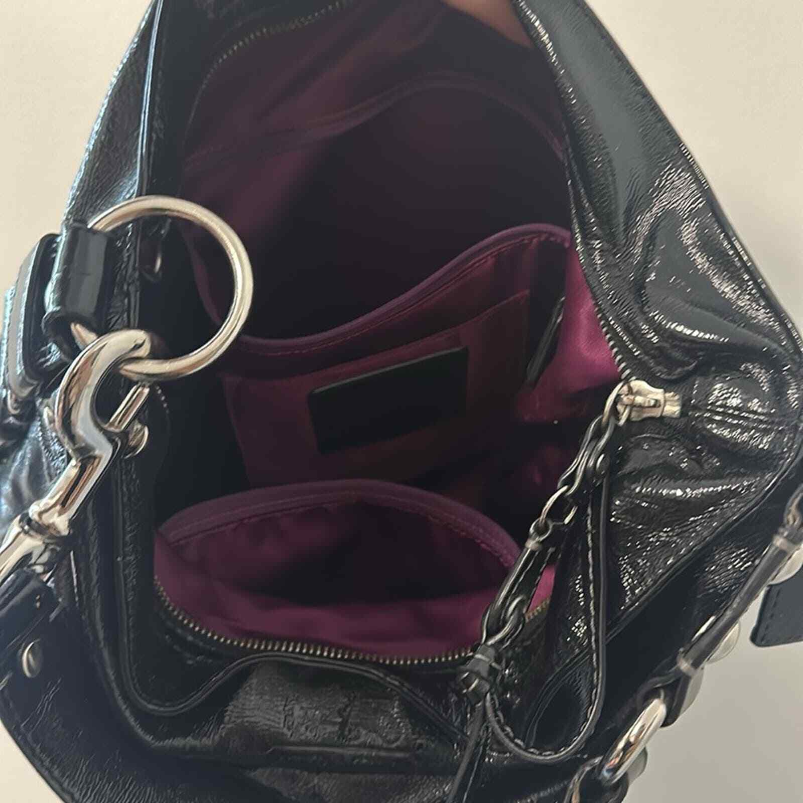 Coach Medium Patent Leather Zoe 12735 Black Hobo Shou… Gem