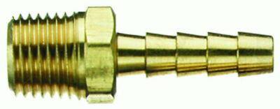 Tru-Flate 21-123 Brass 1/4'' Male NPT x 1/4'' Hose End Barb Type Hose Fitting *New