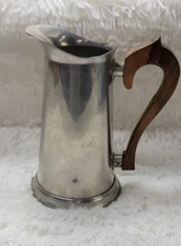 Vintage Stieff Pewter P24-4 9" Tall Wooden Handle Pitcher Marked READ